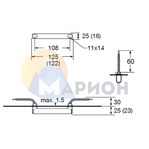 Керамический нагреватель 125*22.5(31), 300Вт, 230В (15-156-2) HTH