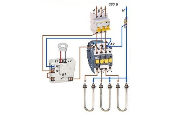 Как подключить ТЭНы через контактор Как подключить ТЭНы через контактор